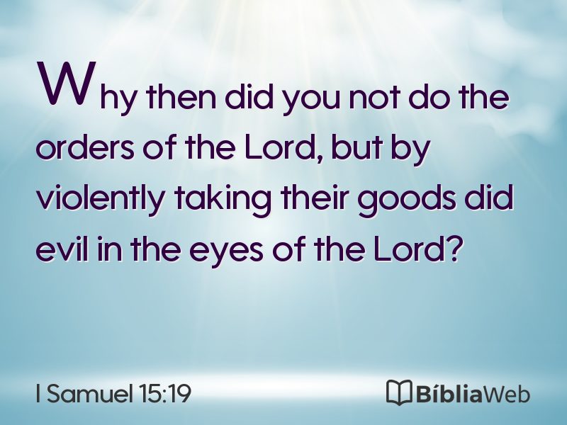 I Samuel 15:19 em imagem para compartilhar