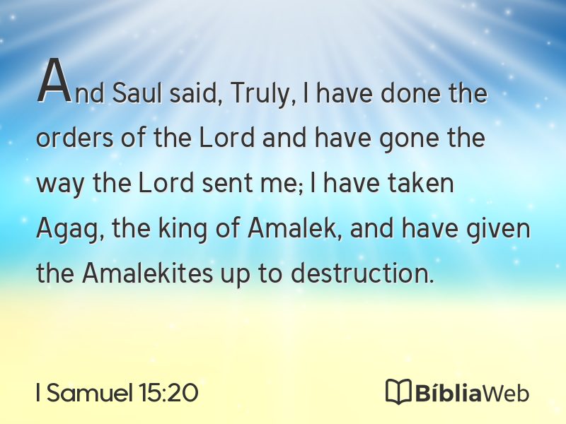 I Samuel 15:20 em imagem para compartilhar