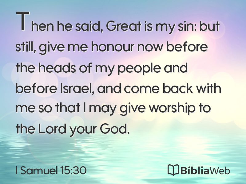 I Samuel 15:30 em imagem para compartilhar