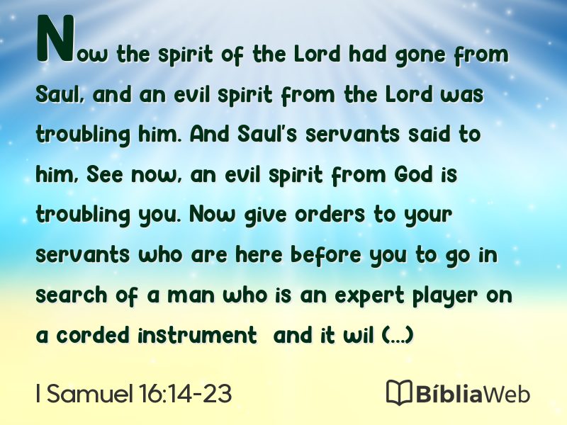 I Samuel 16:14-23 em imagem para compartilhar
