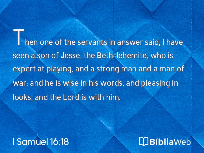 I Samuel 16:18 em imagem para compartilhar