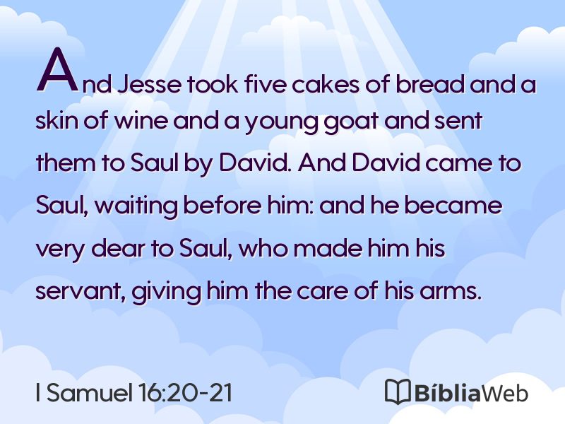 I Samuel 16:20-21 em imagem para compartilhar