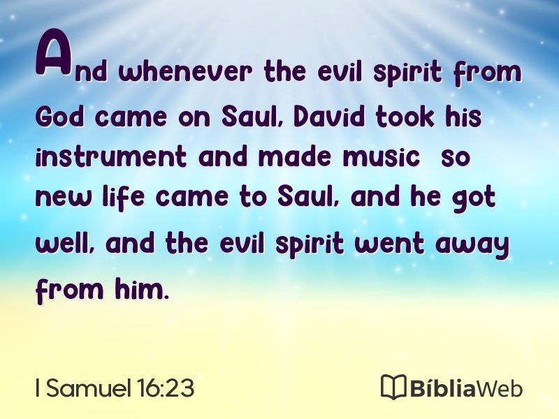 I Samuel 16:23 em imagem para compartilhar