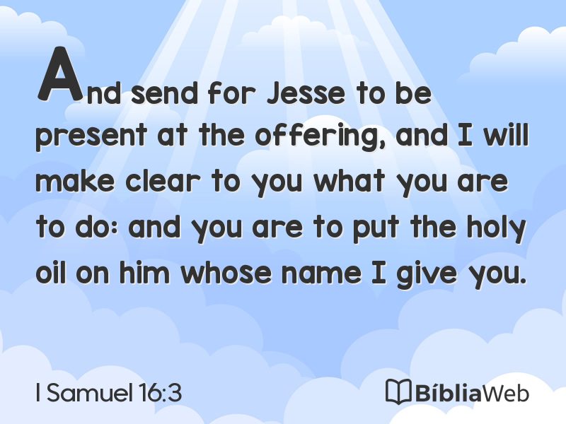 I Samuel 16:3 em imagem para compartilhar