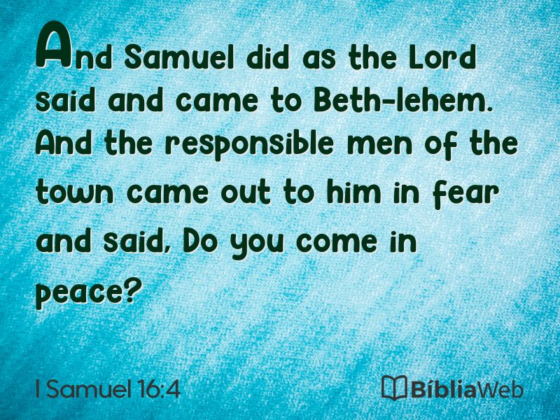 I Samuel 16:4 em imagem para compartilhar