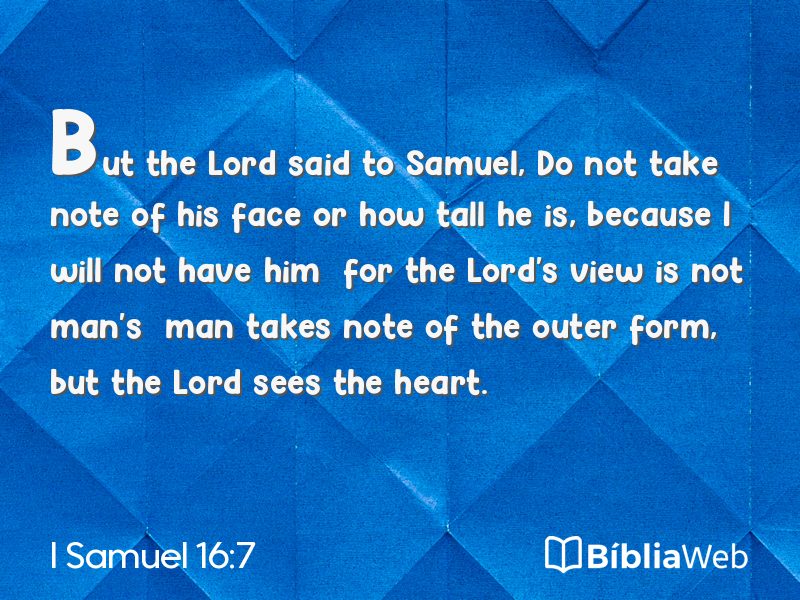 I Samuel 16:7 em imagem para compartilhar