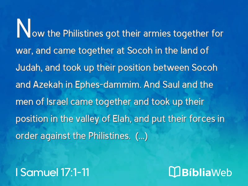 I Samuel 17:1-11 em imagem para compartilhar