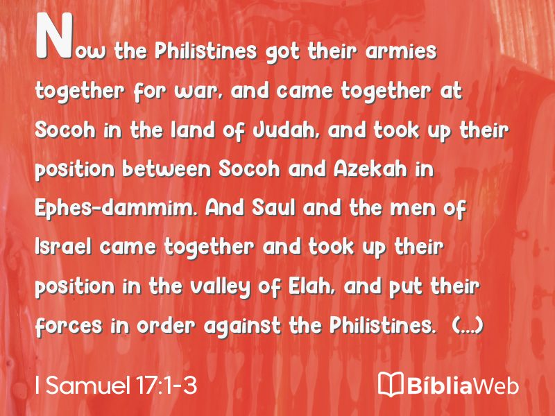 I Samuel 17:1-3 em imagem para compartilhar
