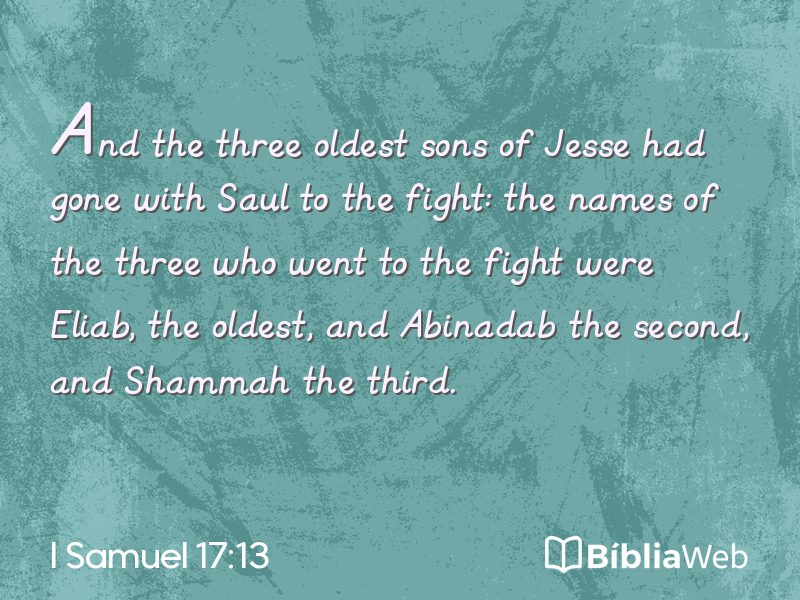I Samuel 17:13 em imagem para compartilhar
