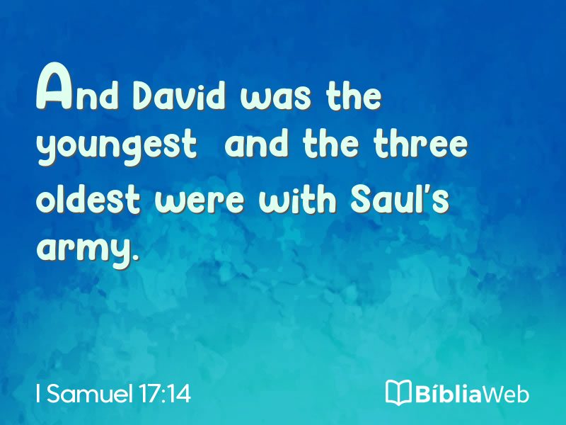 I Samuel 17:14 em imagem para compartilhar
