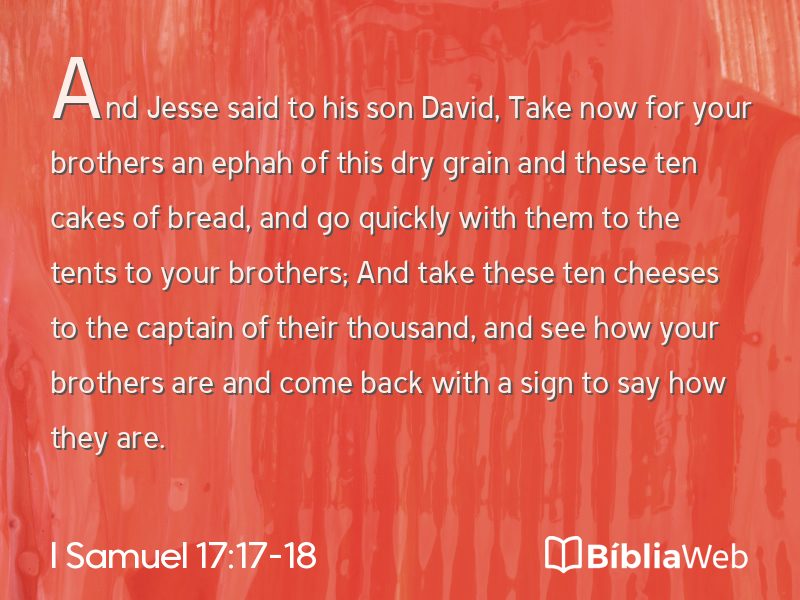I Samuel 17:17-18 em imagem para compartilhar