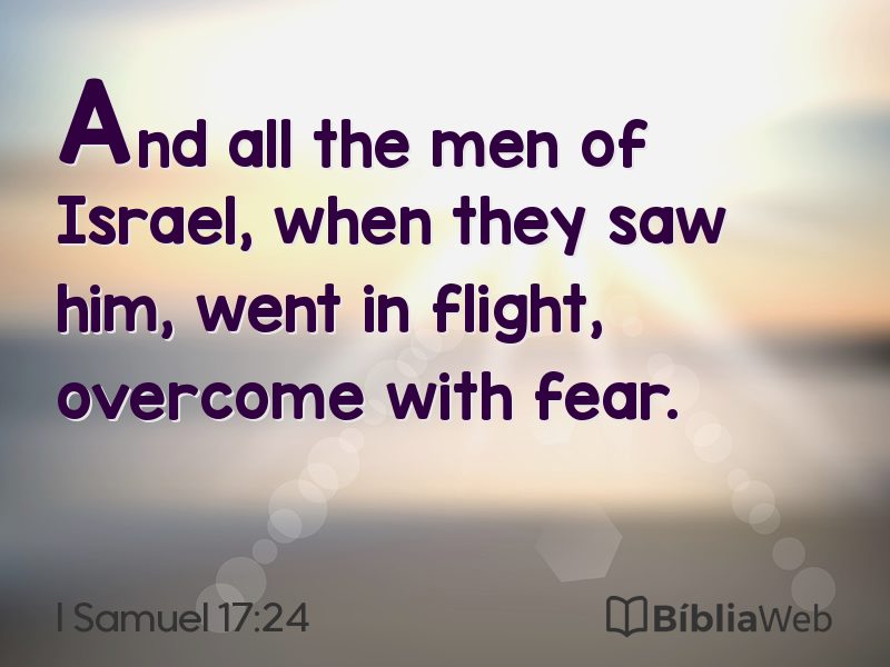 I Samuel 17:24 em imagem para compartilhar