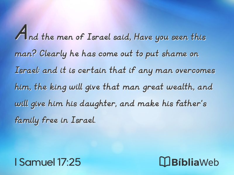 I Samuel 17:25 em imagem para compartilhar
