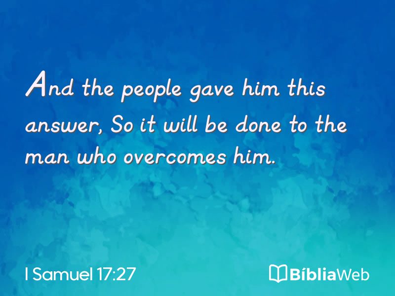 I Samuel 17:27 em imagem para compartilhar