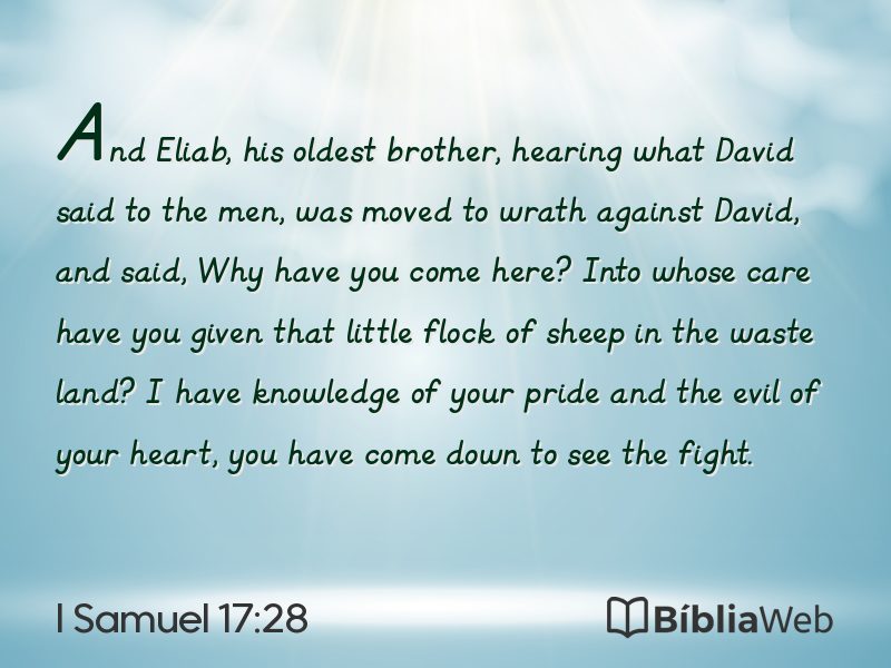 I Samuel 17:28 em imagem para compartilhar