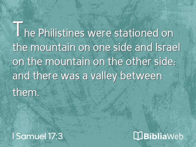 I Samuel 17:3 em imagem para compartilhar