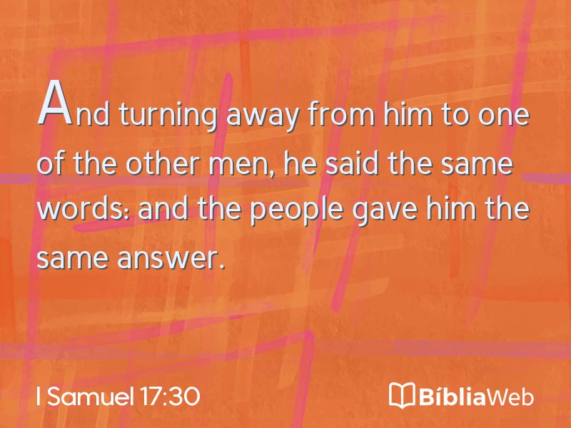 I Samuel 17:30 em imagem para compartilhar