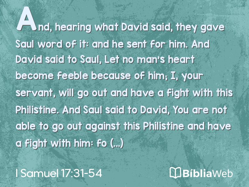 I Samuel 17:31-54 em imagem para compartilhar