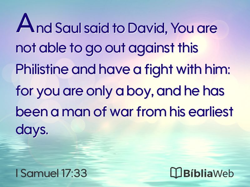 I Samuel 17:33 em imagem para compartilhar