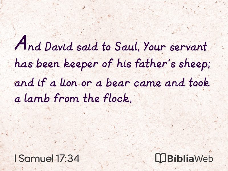 I Samuel 17:34 em imagem para compartilhar