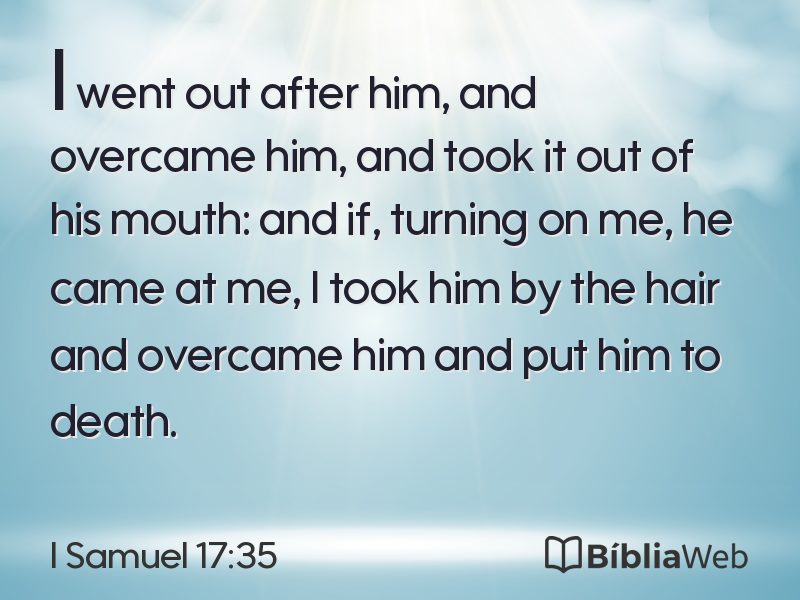 I Samuel 17:35 em imagem para compartilhar