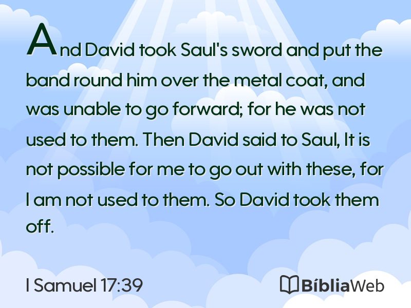 I Samuel 17:39 em imagem para compartilhar