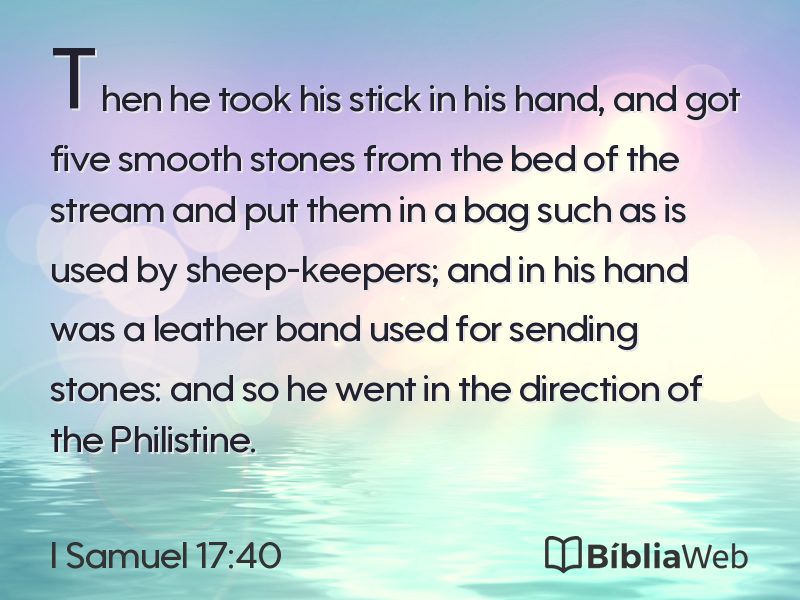 I Samuel 17:40 em imagem para compartilhar