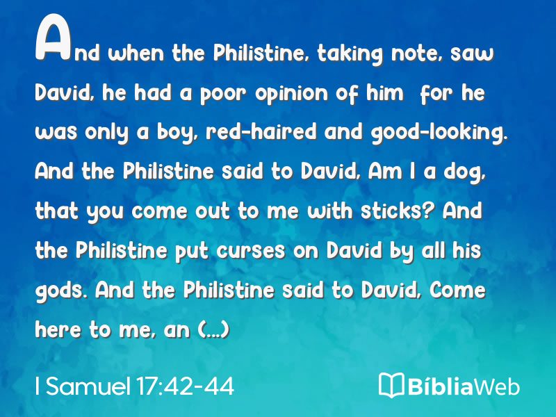 I Samuel 17:42-44 em imagem para compartilhar