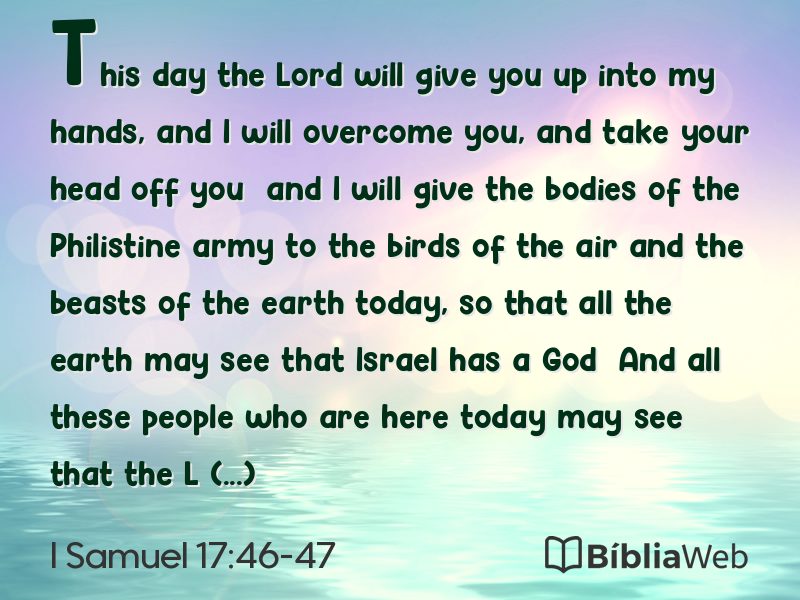 I Samuel 17:46-47 em imagem para compartilhar