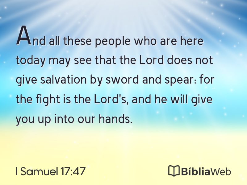 I Samuel 17:47 em imagem para compartilhar