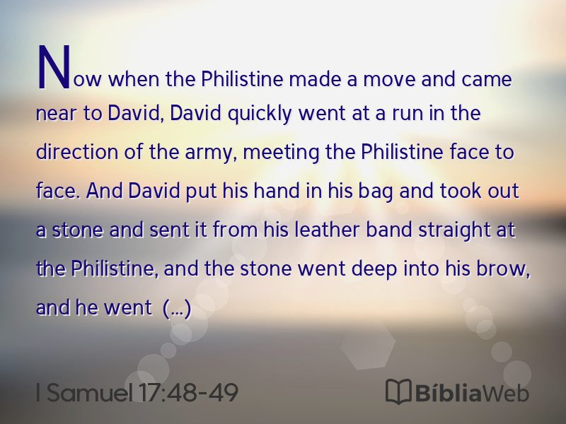I Samuel 17:48-49 em imagem para compartilhar