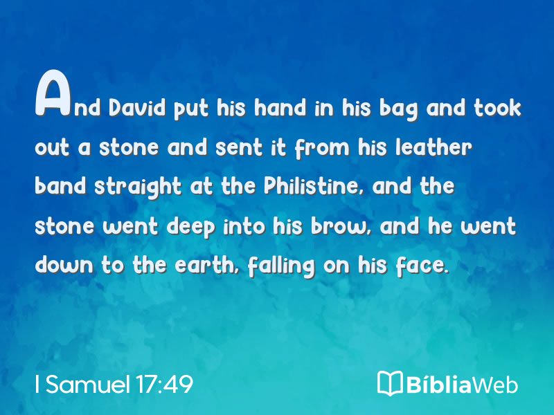 I Samuel 17:49 em imagem para compartilhar