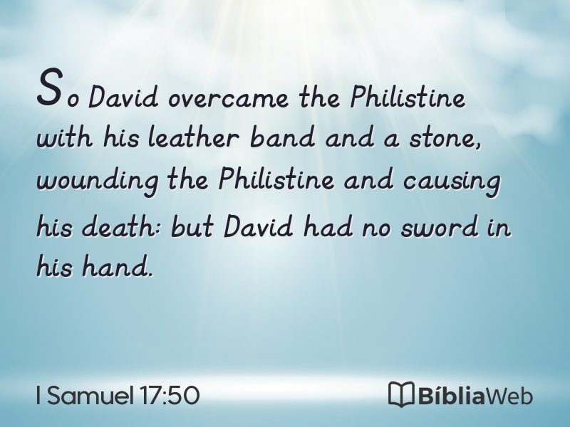I Samuel 17:50 em imagem para compartilhar