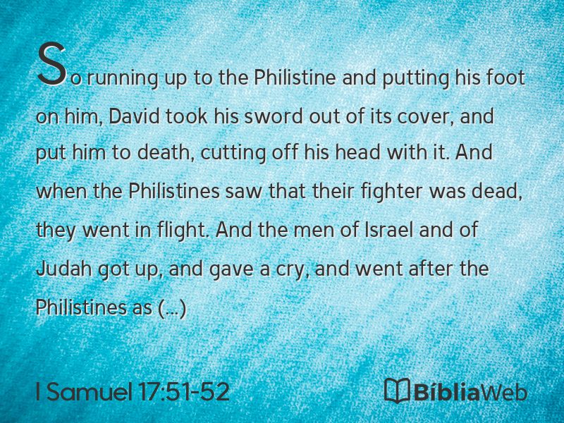 I Samuel 17:51-52 em imagem para compartilhar