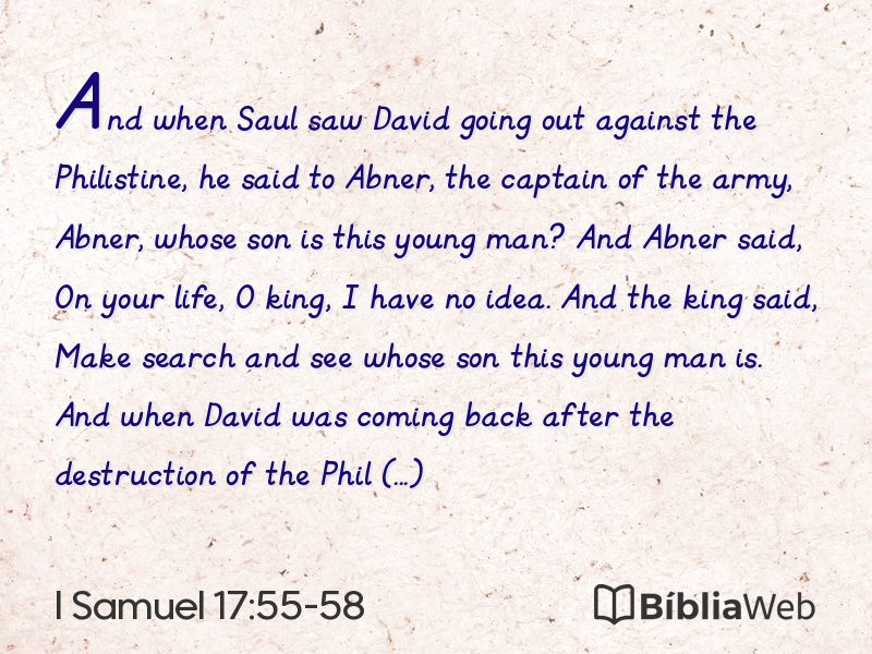I Samuel 17:55-58 em imagem para compartilhar