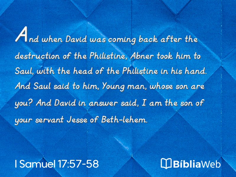 I Samuel 17:57-58 em imagem para compartilhar