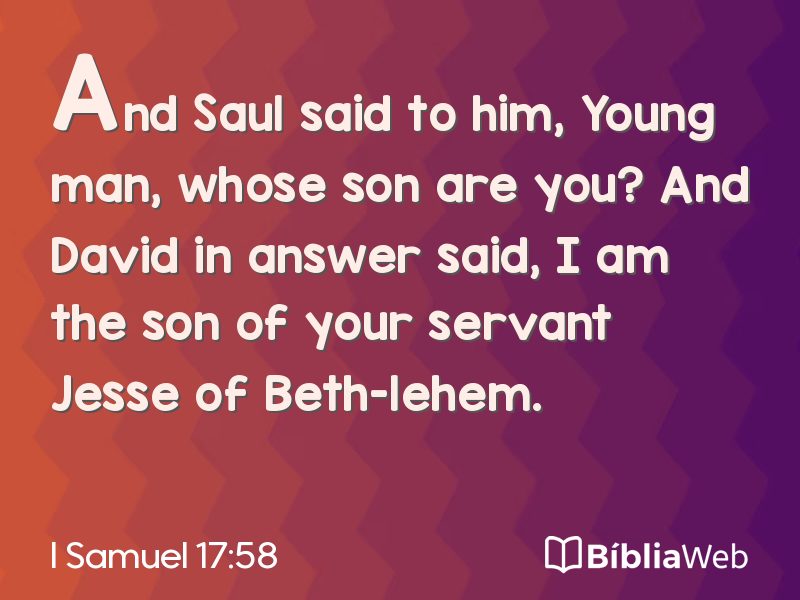 I Samuel 17:58 em imagem para compartilhar