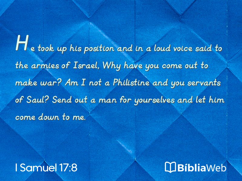 I Samuel 17:8 em imagem para compartilhar