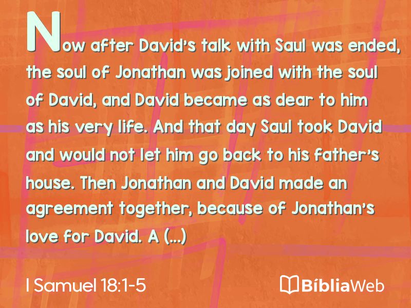 I Samuel 18:1-5 em imagem para compartilhar