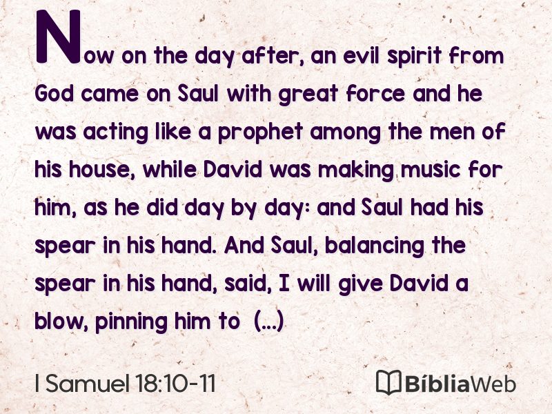 I Samuel 18:10-11 em imagem para compartilhar