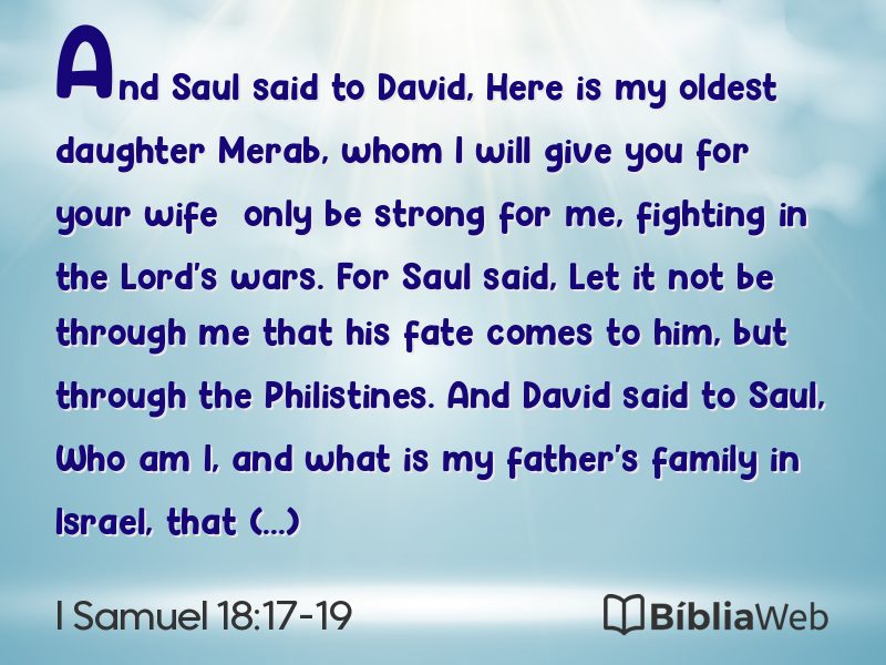 I Samuel 18:17-19 em imagem para compartilhar