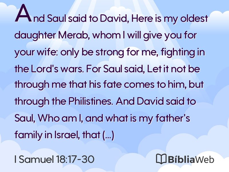 I Samuel 18:17-30 em imagem para compartilhar
