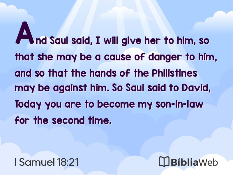 I Samuel 18:21 em imagem para compartilhar