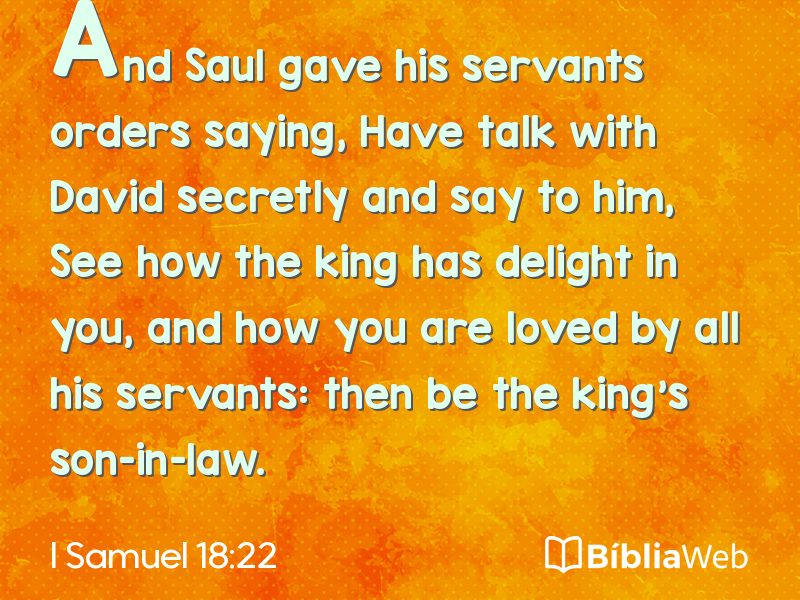 I Samuel 18:22 em imagem para compartilhar