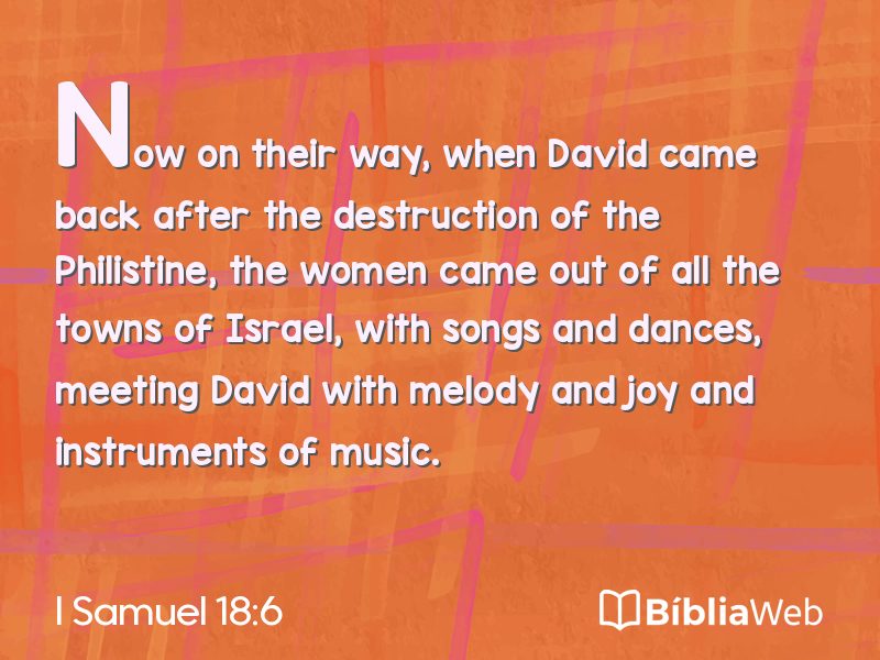 I Samuel 18:6 em imagem para compartilhar