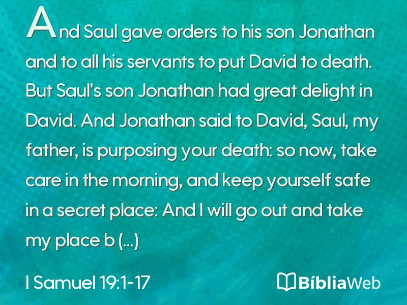 I Samuel 19:1-17 em imagem para compartilhar