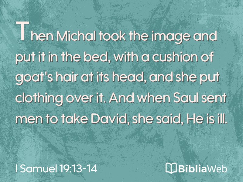 I Samuel 19:13-14 em imagem para compartilhar