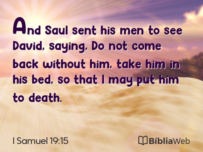 I Samuel 19:15 em imagem para compartilhar