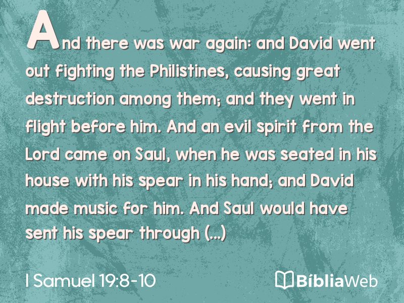 I Samuel 19:8-10 em imagem para compartilhar