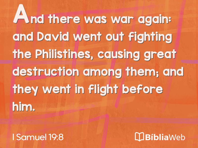 I Samuel 19:8 em imagem para compartilhar